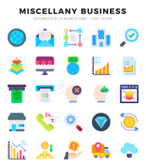 Set of Miscellany Business Icons Flat icons collection.