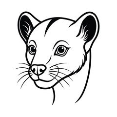 fierce weasel head in stealth pose and narrow eyes version one on white background Vector illustration