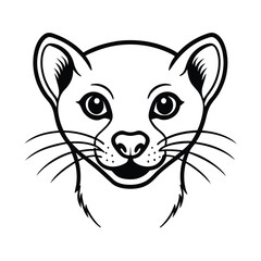 fierce weasel head in stealth pose and narrow eyes version two on white background Vector illustration