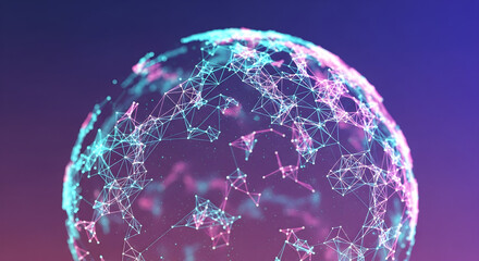 abstract sphere with glowing lights