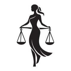 Libra Zodiac Sign black icon silhouette vector flat illustration design on white background