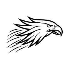 furious eagle head diving forward in speed motion version two on white background Vector illustration
