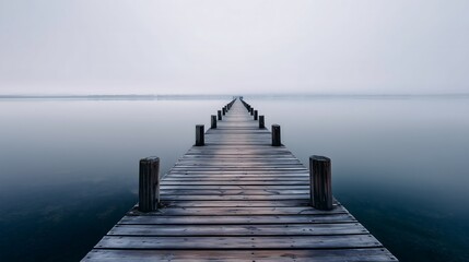 Naklejka premium Wooden Pier into Vastness