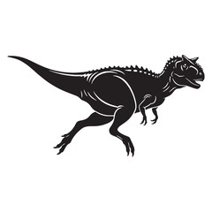 Obraz premium The horned shadow of South America – Carnotaurus silhouette with dynamic Carnotaurus vector – Carnotaurus illustration