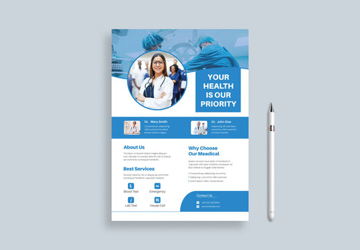 Professional Clinic Medical Flyer Template
