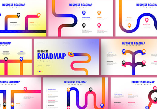 Modern Business Strategy Roadmap Infographic Presentation Template