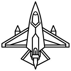 Falcon Jet line art vector