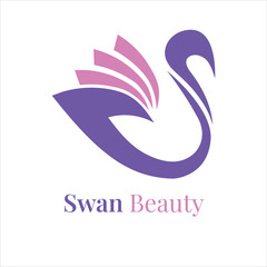 Swan Beauty care logo used for hair salon, treatment, spa, boutique ,beauty and others logo template, business, skincare.