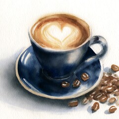 Watercolor latte art