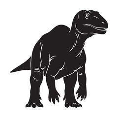 A peaceful grazer of the Early Cretaceous &ndash; Iguanodon silhouette rendered in clean Iguanodon vector &ndash; Iguanodon illustration

