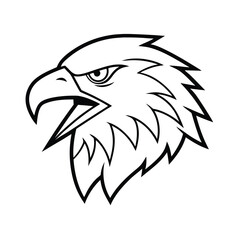 savage eagle head in sharp diagonal motion outline version two on white background Vector illustration