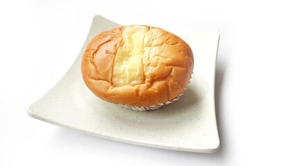 Close up of double cheese bread on plate