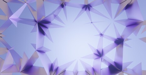 Abstract blue crystal pattern background 3d render