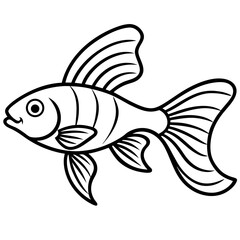 Guppy line art vector