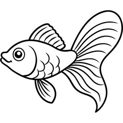 Guppy line art vector