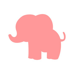 Pink elephant silhouette with trunk and big ears – cute and simple animal design perfect for children’s illustrations, wildlife-themed decor, nursery prints, or nature projects.