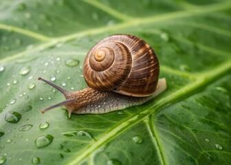 snail on a leaf