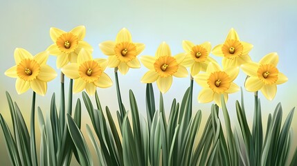 Fototapeta premium Vibrant Yellow Daffodils Spring Floral Bouquet