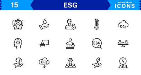 Modern ESG Icons - Ideal for Apps, Websites, and Marketing in the Sustainability and Responsibility Space