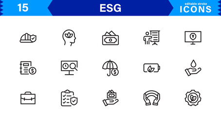 Modern ESG Icons - Ideal for Apps, Websites, and Marketing in the Sustainability and Responsibility Space