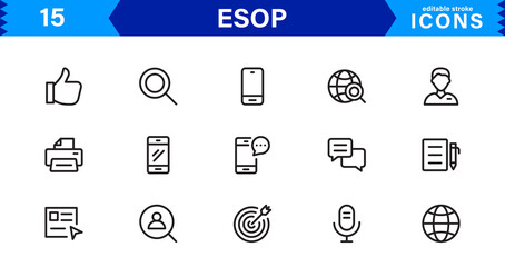 Modern ESOP Icons - High-Quality Graphics for Finance, Corporate Plans, and Employee Ownership Projects