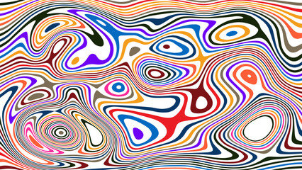 ABSTRACT ILLUSTRATION MARBLED TEXTURE LIQUIFY PSYCHEDELIC COLORFUL DESIGN. OPTICAL ILLUSION BACKGROUND VECTOR DESIGN