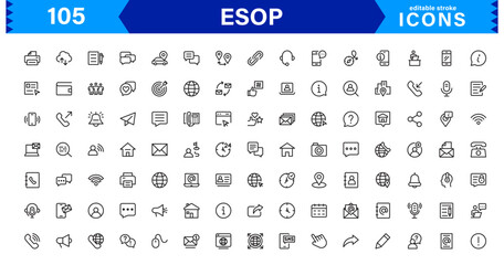 Modern ESOP Icons - High-Quality Graphics for Finance, Corporate Plans, and Employee Ownership Projects