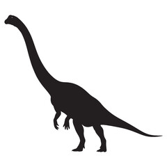 A key player in evolution – Massospondylus silhouette paired with natural Massospondylus vector – Massospondylus illustration

