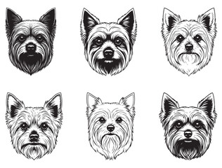 YORKSHIRE TERRIER FACE SILHOUETTE