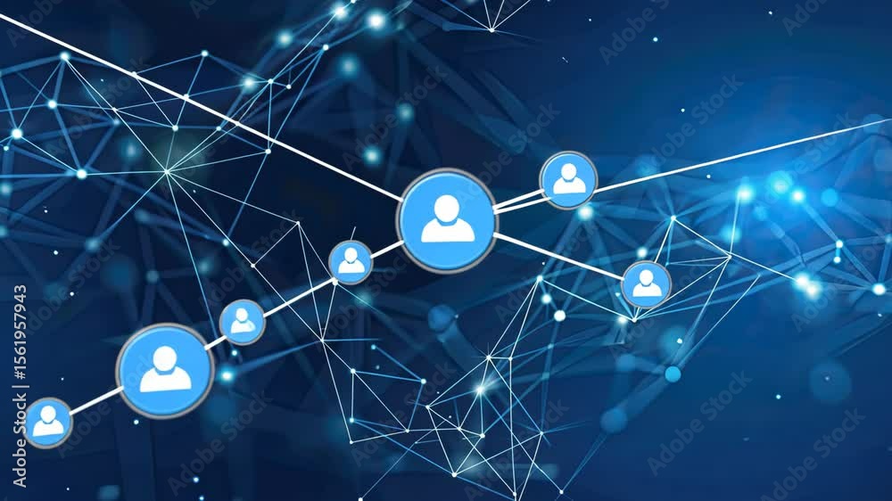 Poster engaging with intricate data visuals to understand digital connections and the flow of information i