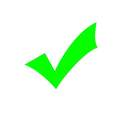 Checkmark Icon Green: A bold green checkmark icon stands out to symbolize approval, completion, and success