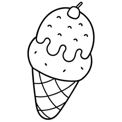 Ice Cream Bean line art vector