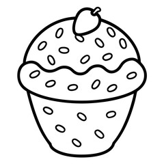 Ice Cream Bean line art vector
