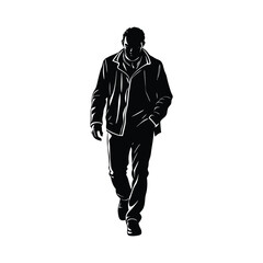 silhouette of a young man