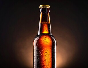 Cold Beer Bottle with Condensation &ndash; Macro Product Mockup