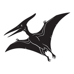 Above the waves of time – Pteranodon silhouette paired with streamlined Pteranodon vector – Pteranodon illustration   © Vectorhub