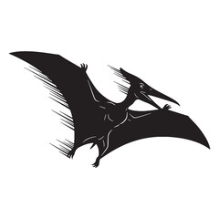 Wings stretched across time – Pteranodon silhouette crafted into stylized Pteranodon vector – Pteranodon illustration   © Vectorhub