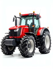 Obraz premium Red Tractor on White Background Studio Shot