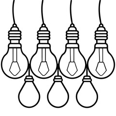 Light bulbs line art vector