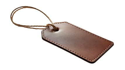 Fototapeta premium Genuine Leather Luggage Tag Elegant Travel Accessory with Durable Design