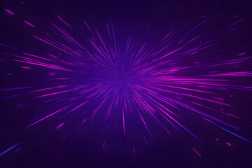 Fototapeta premium Purple speed light burst background blazing neon warp speed effect abstract minimalistic copy-space poster template for metaverse events VR showcases and tech conferences