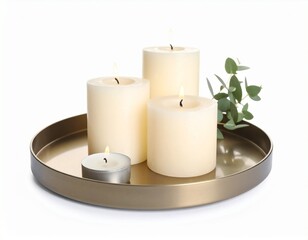 white candle on white background