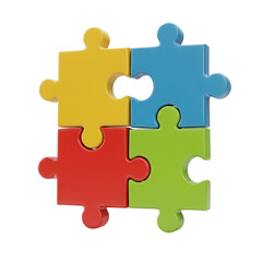 3 Puzzleteile on white background