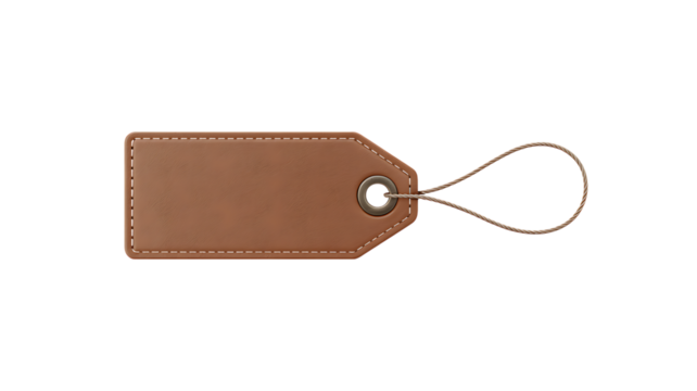 Brown Leather Tag Label, Vintage Style, Blank Template for Design