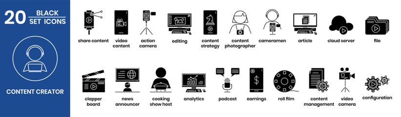 Fototapeta premium conten creator icons element for design