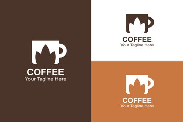 Floral Coffee Logo – Elegant Flower Petal and Cup Symbol