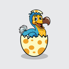 Cute baby dodo Bird extinct animal Character Mascot in Vector Cartoon Illustration © Adam Vector Station