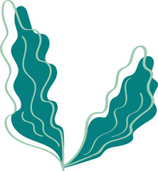 Wavy Green Leaves Illustration Perfect for Spring and Summer Background Decoration