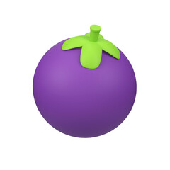 Mangosteen isolated 3d render icon illustration