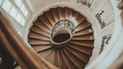 Fototapeta premium Spiral staircase in elegant historical building